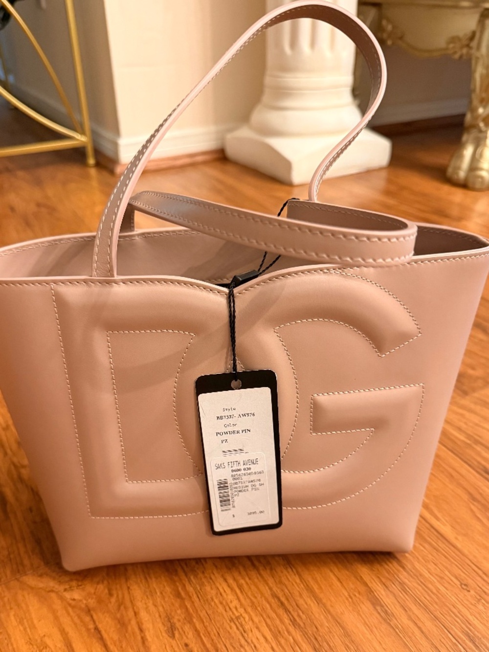 Dolce&Gabbana Pink DG Logo Medium Tote Bag w/ Inner Pockets Silver Hardware